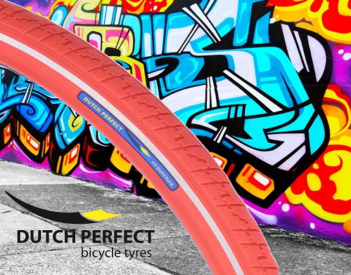 Buitenband Dutch Perfect 28 x 1.40" / 40-622mm anti-lek -  rood met reflectie