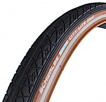 Buitenband Schwalbe City Lite 28 x 1.40" / 37-622 mm - zwart / bruin met reflectie