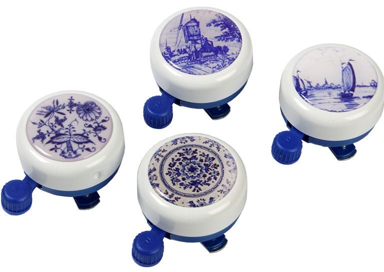 Fietsbel Widek 'White Collection'  Delfsblauw (op kaart)