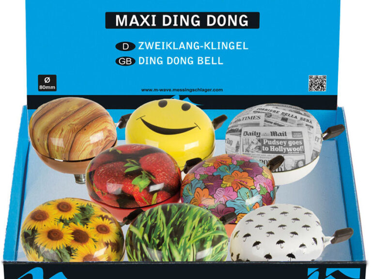 Fietsbel Ding-Dong M-Wave ø80mm - assortie kleur  (8 stuks)