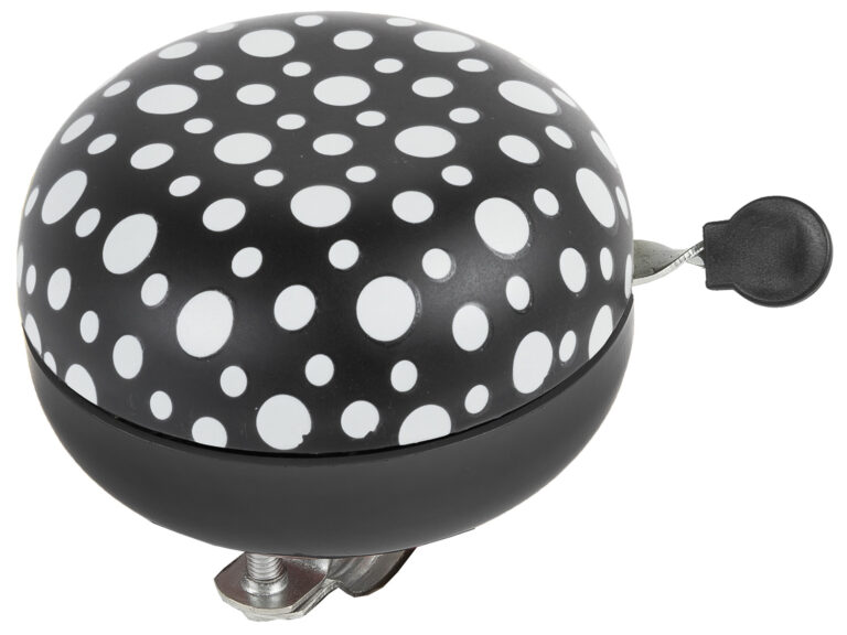 Fietsbel Ding-Dong M-Wave ø80mm - black with white fluorescent dots