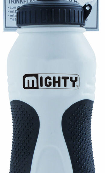 Borraccia Mighty da 600 ml con superficie antiscivolo - bianca