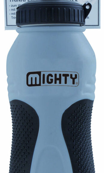 Bidon Mighty 600ml met anti-slip - zilver