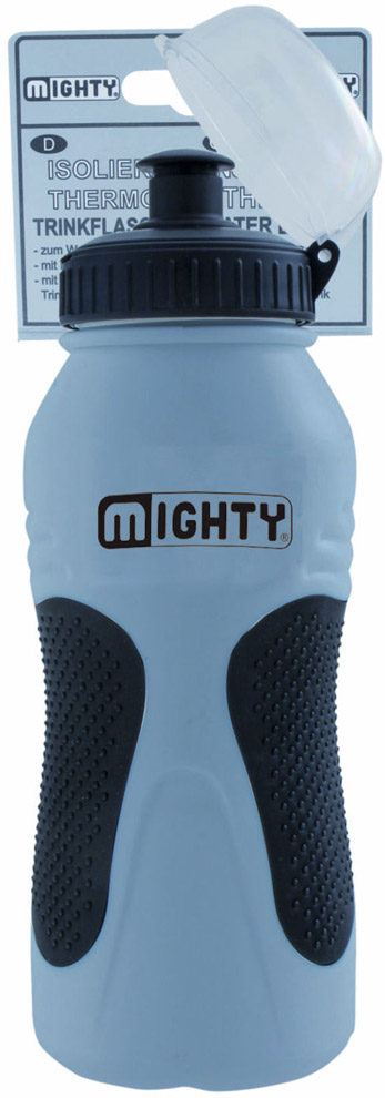 Bidon Mighty 600ml met anti-slip - zilver