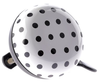 Fietsbel Ding-Dong NietVerkeerd Dots ø60 mm - wit met zwarte stippen