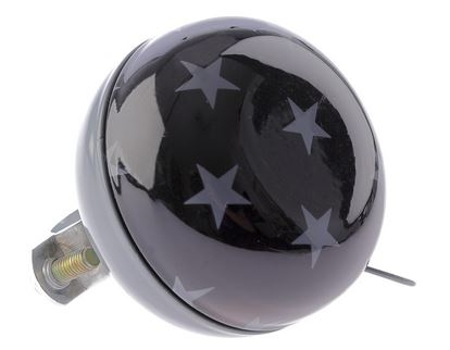 Fietsbel Ding-Dong NietVerkeerd Stars ø60mm - zwart/witte strepen