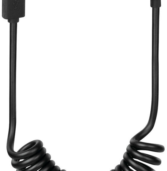 Optiline Ebike Spring Micro USB naar Apple 8 pins stekker spiraalkabel (25 t/m 100 cm)