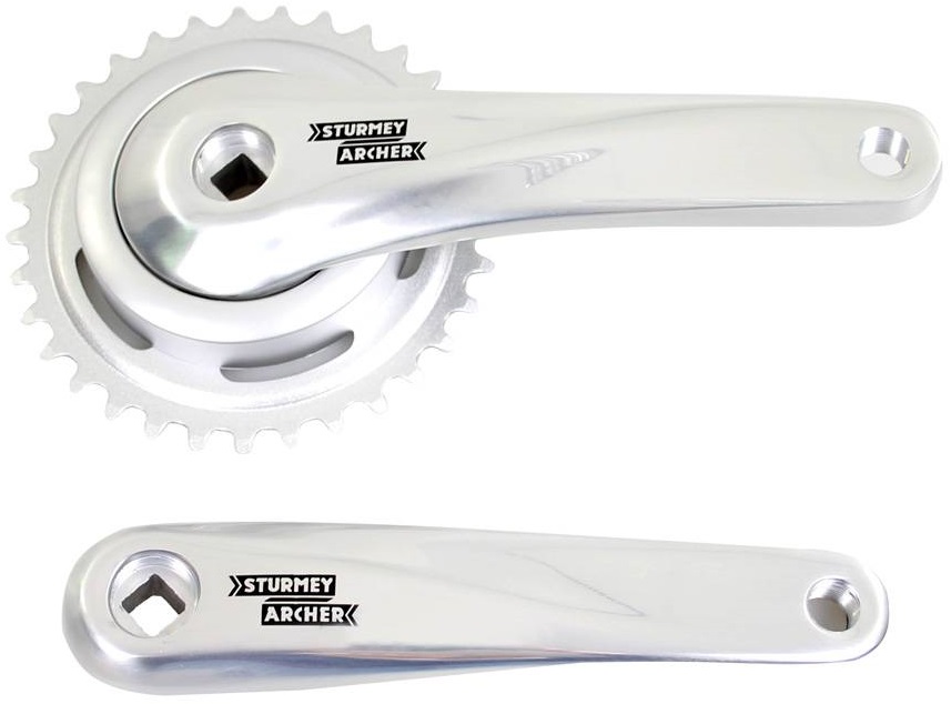 Crankstel 33T SunRace FCS603 170mm voor vierkante as met 92mm afdekkap - zilver