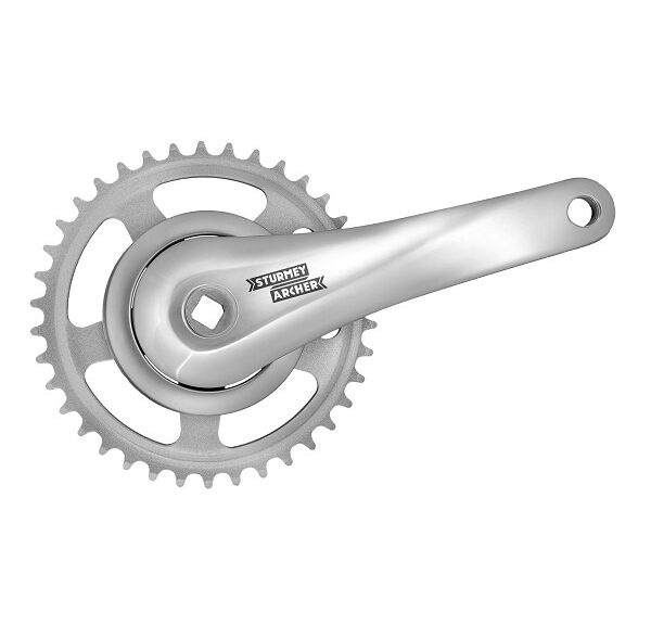 Crankstel 38T Sturmey Archer FCS608 170mm crankarm - 92mm afdekkap voor vierkante trapas - zilver