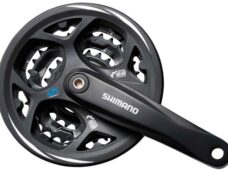 Crankstel 7/8 speed Shimano Altus FC-CM311 48/38/28T met kettingrand - zwart