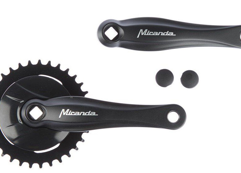 Crankstel 33T Miranda Beta 1+ voor 3/32" ketting - met disc - zwart/zilver