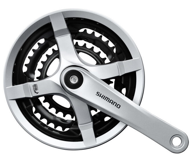 Crankstel 6/7/8-speed Shimano FC-TY501 - 175mm 48 x 38 x 28T - zilver