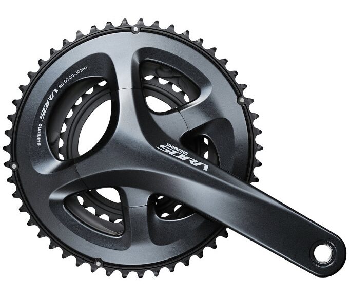 Crankstel 3 x 9 speed Shimano Sora FC-R3000 met 175mm crankarm 50-39-30T - zwart