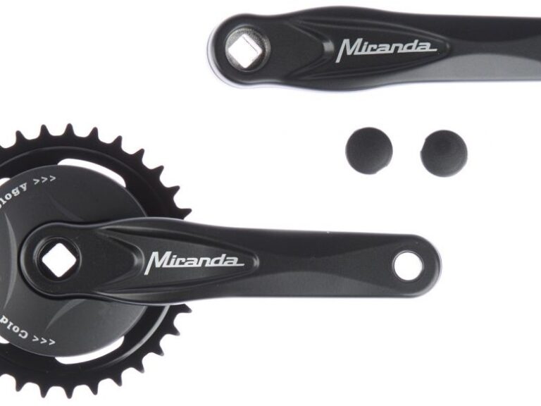 Crankstel 33T Miranda Alfa 1 voor 3/32" ketting - met 9.2 cm zwarte disc - zwart