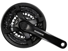 Crankstel 6/7/8 speed Shimano Tourney FC-TY501 met 175mm crankarm 48 x 38 x 28T met kettingscherm - zwart