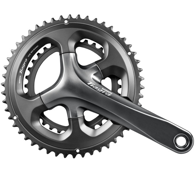 Crankstel 2 x 10 speed Shimano Tiagra FC-4700 - 172,5/52-36T met holle as - zwart
