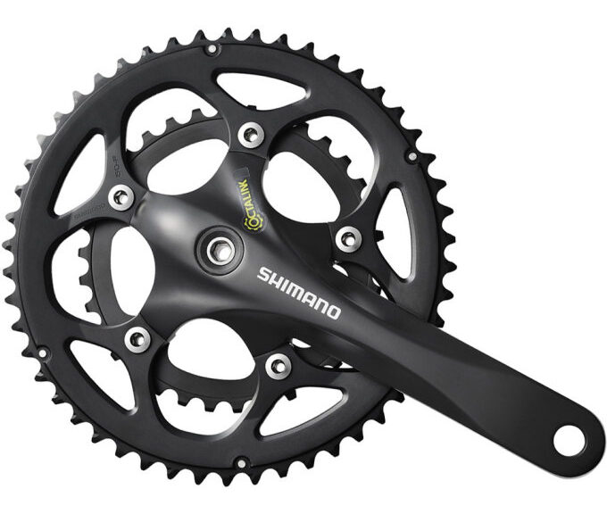 Crankstel 2 x 9 speed Shimano Road FC-RS345 - 175/50-34T Octalink - zwart