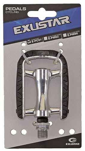 Pedaalset Exustar anti-slip aluminium -  zwart