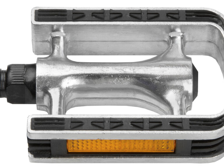 Pedaalset M-Wave aluminium met rubberen anti-sliplaag - zilver
