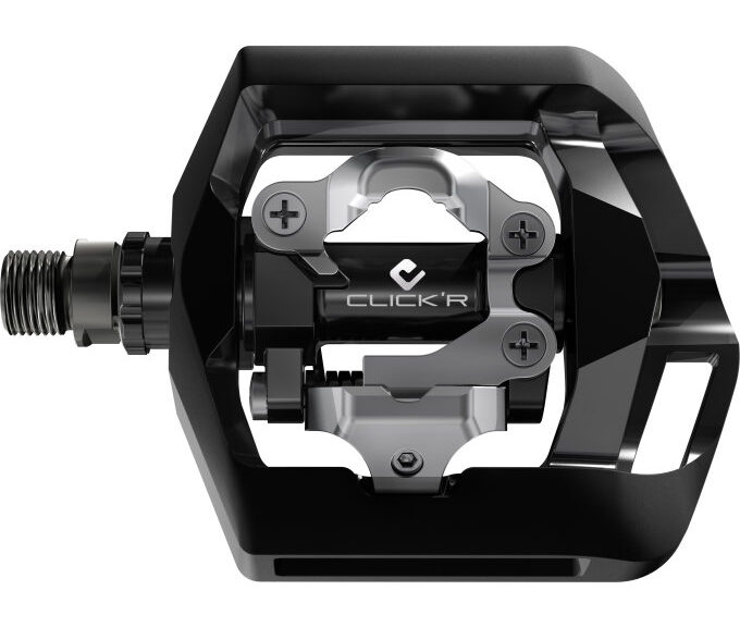Pedaalset Shimano Click'R T421 platform + enkelzijdig SPD met SM-SH56 plaatjes - zwart