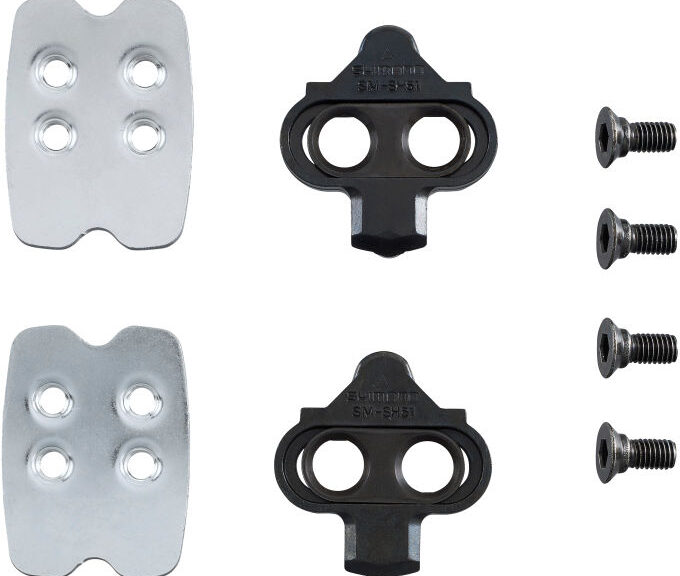 Schoenplaatjes Shimano SM-SH51 SPD met achterplaat (eenzijdig uitklikbaar)