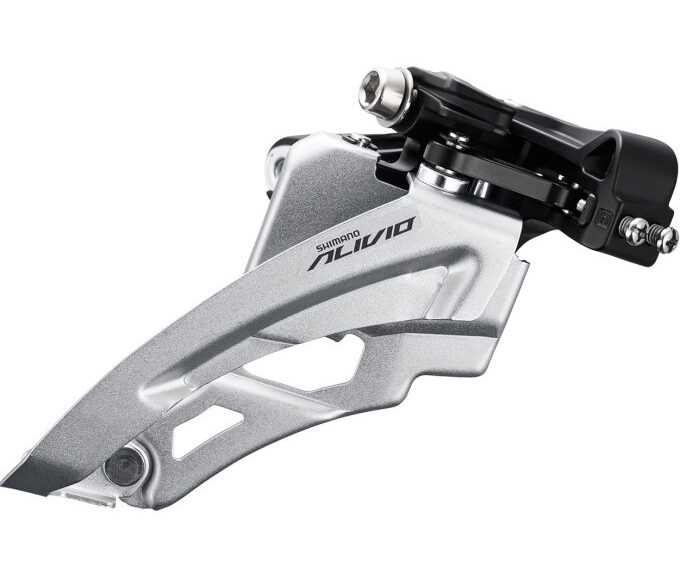 Voorderailleur 3 x 9-speed Shimano Alivio FD-M3100 side swing/front pull - met  middelhoge klem - 40T (66-69°) - Zwart/Zilver
