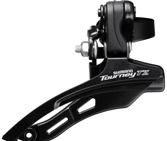 Voorderailleur 6/7-speed Shimano Tourney TZ FD-TZ500 down swing/top pull - hoge klem ø28,6 mm - 42T - Zwart/Zilver