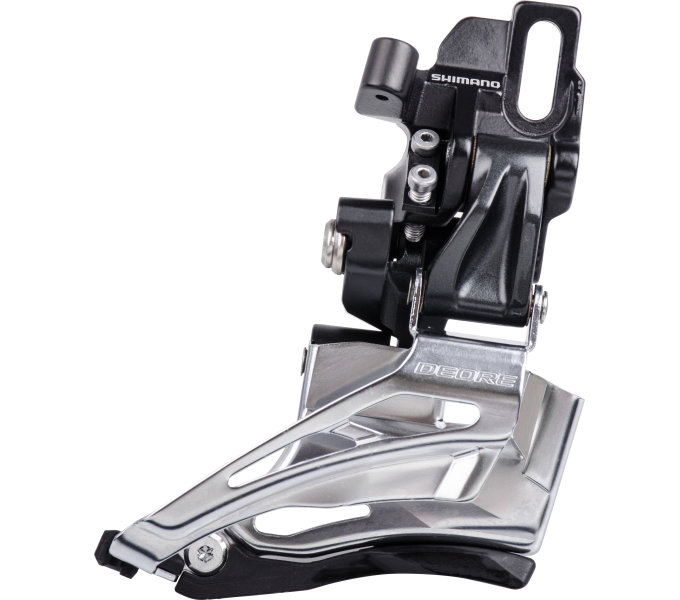 Voorderailleur 2 x 10-speed Shimano Deore FC-M618 down swing - dual pull - met hoge klem 63-66° - 36-38T - zwart