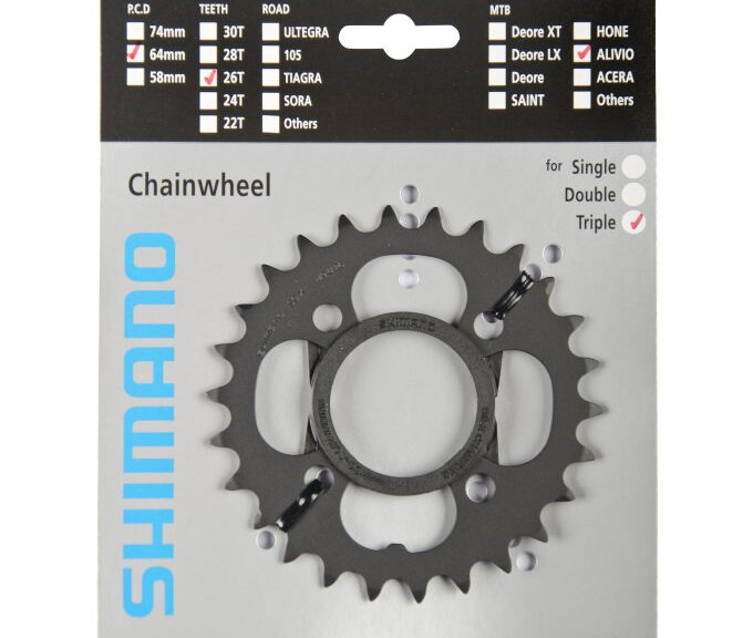 Kettingblad 26T Shimano Alivio FC-M431 - zwart
