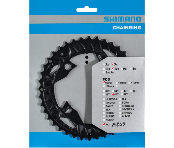 Kettingblad 40T Shimano FC-MT500 / FC-M523 voor kettingbeschermer (AN) 10 speed - zwart