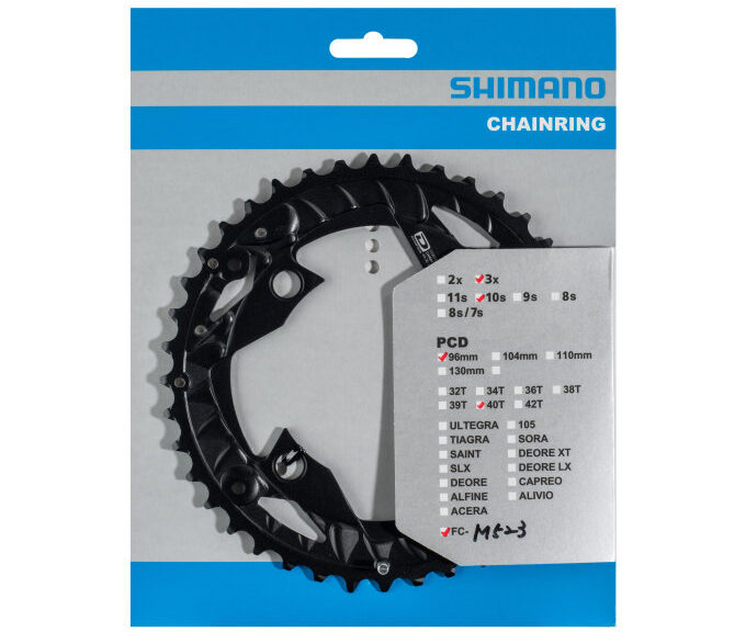 Kettingblad 40T Shimano FC-MT500 / FC-M523 (AN) 10 speed - zwart