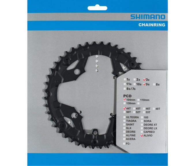 Kettingblad 44 tands Shimano Alivio FC-T4060 9 speed - zwart
