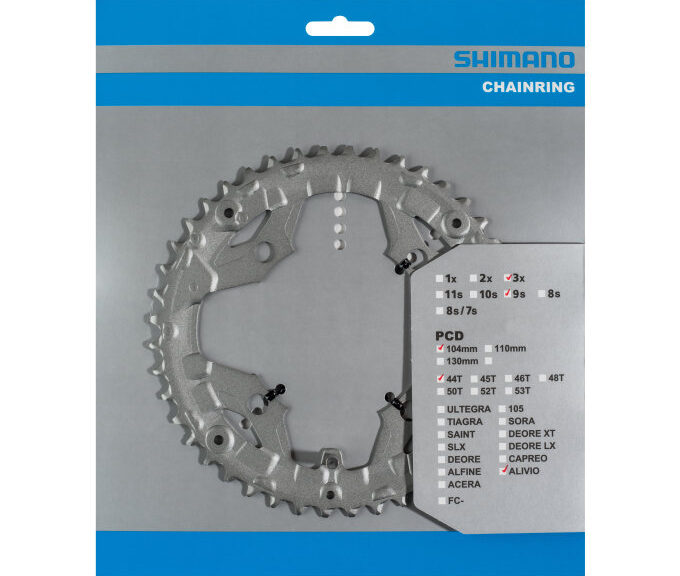 Kettingblad 44T Shimano Alivio FC-T4060 9 speed - zilver