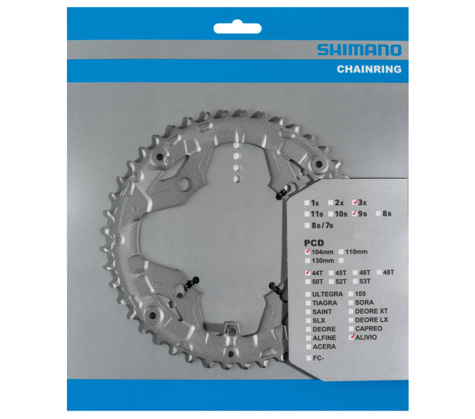 Kettingblad 44T Shimano Alivio FC-T4060 9 speed - zilver
