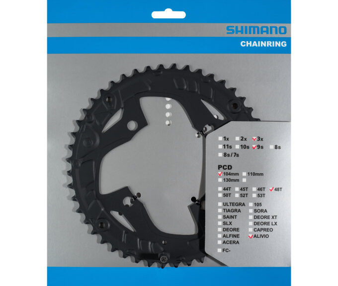 Kettingblad 48 tands Shimano Alivio FC-T4060 9 speed - zwart