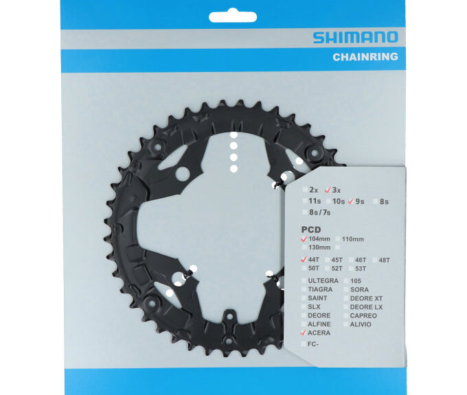 Kettingblad Shimano Acera FC-T3010 9 speed - 44 tands voor kettingbeschermer - zwart
