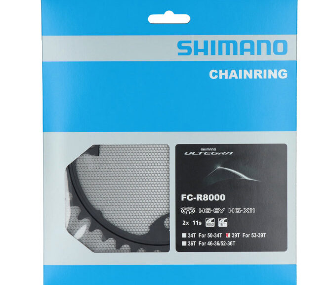 Kettingblad 39T Shimano Ultegra FC-R8000 (MW) 2x11 speed - zwart