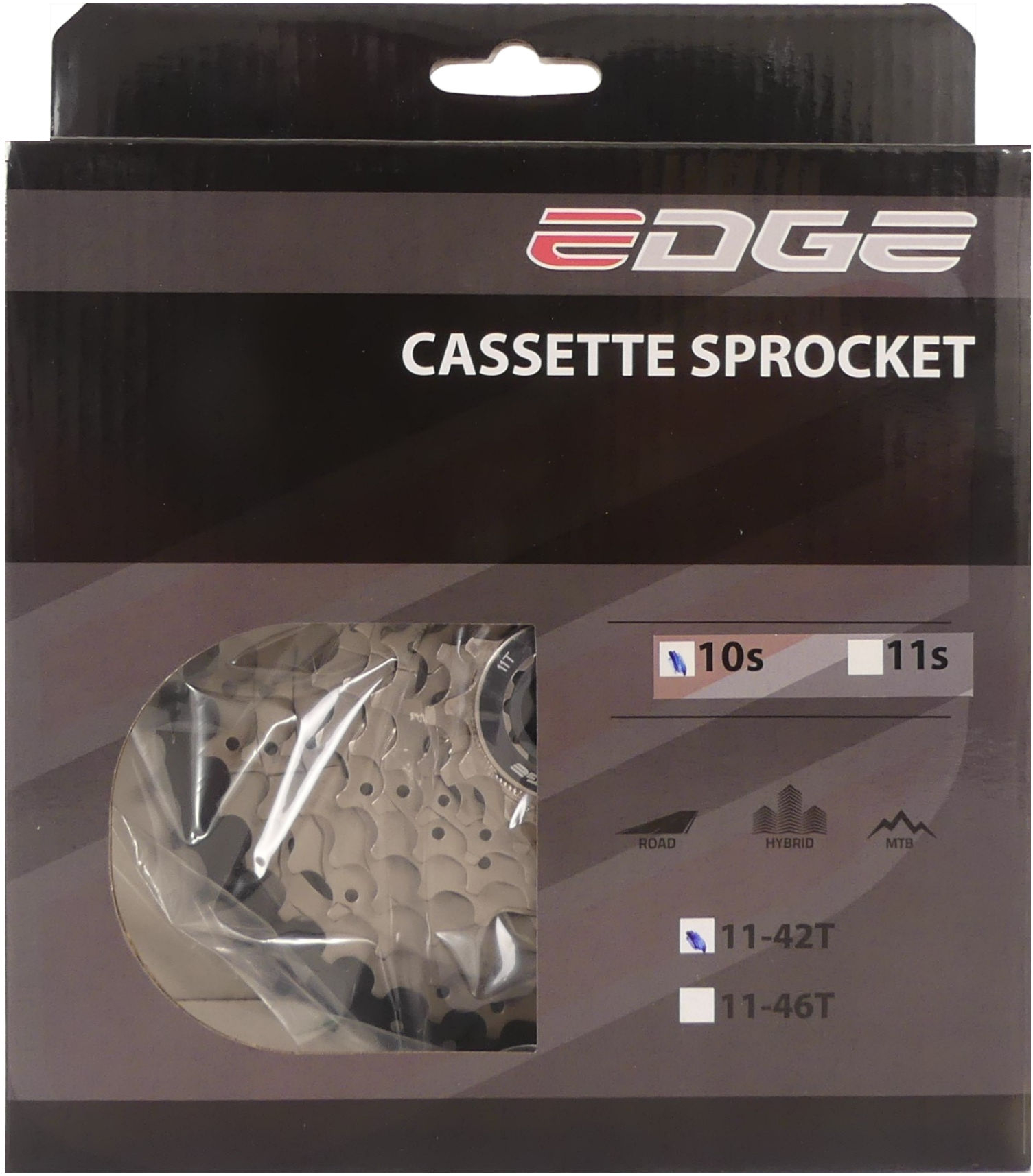Cassette 10 speed Edge CS-M6010 11-42T - zilver/zwart