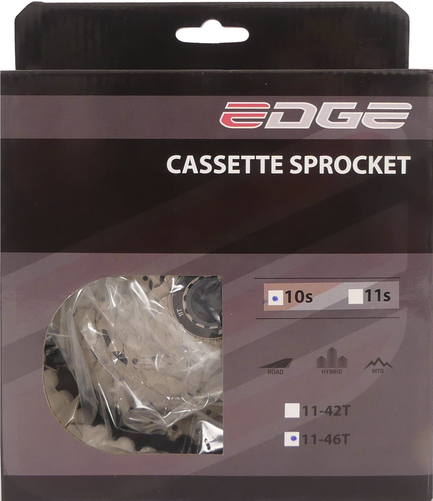 Cassette 10 speed Edge CS-M6010 11-46T -zilver/zwart