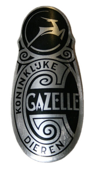 Balhoofdplaatje met Gazelle logo