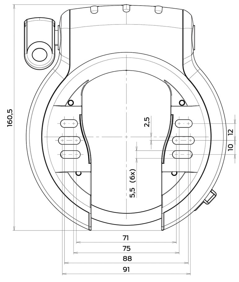 Ringslot Axa Defender Retractable met uitneembare sleutel - zwart - Afbeelding 3