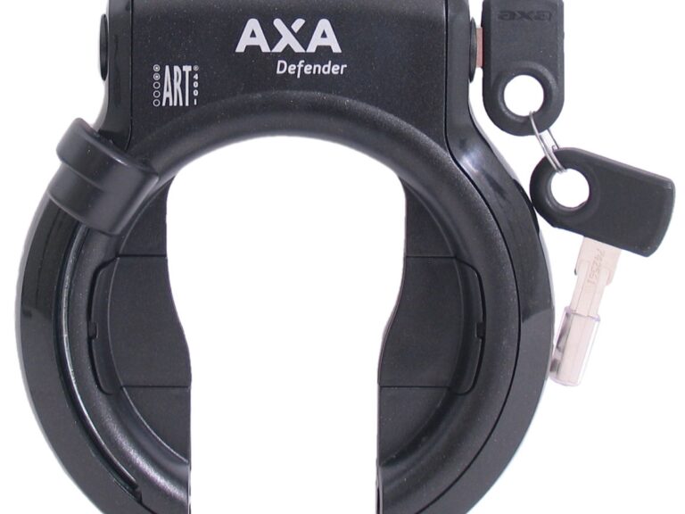 Ringslot Axa Defender met Bosch 2 tube cilinder  - glanzend zwart (werkplaatsverpakking)