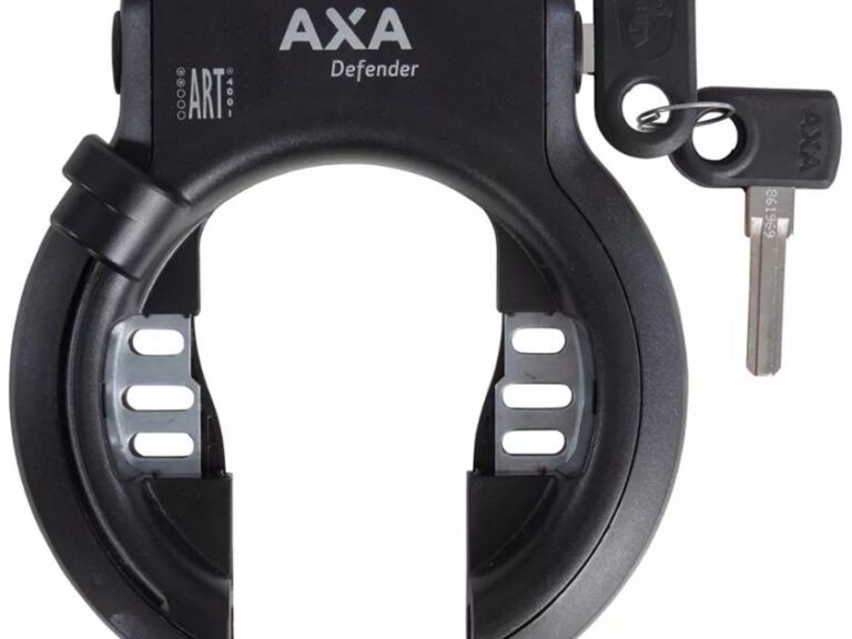 Ringslot Axa Defender met Bosch 2 rack cilinder - glanzend zwart  (werkplaatsverpakking)