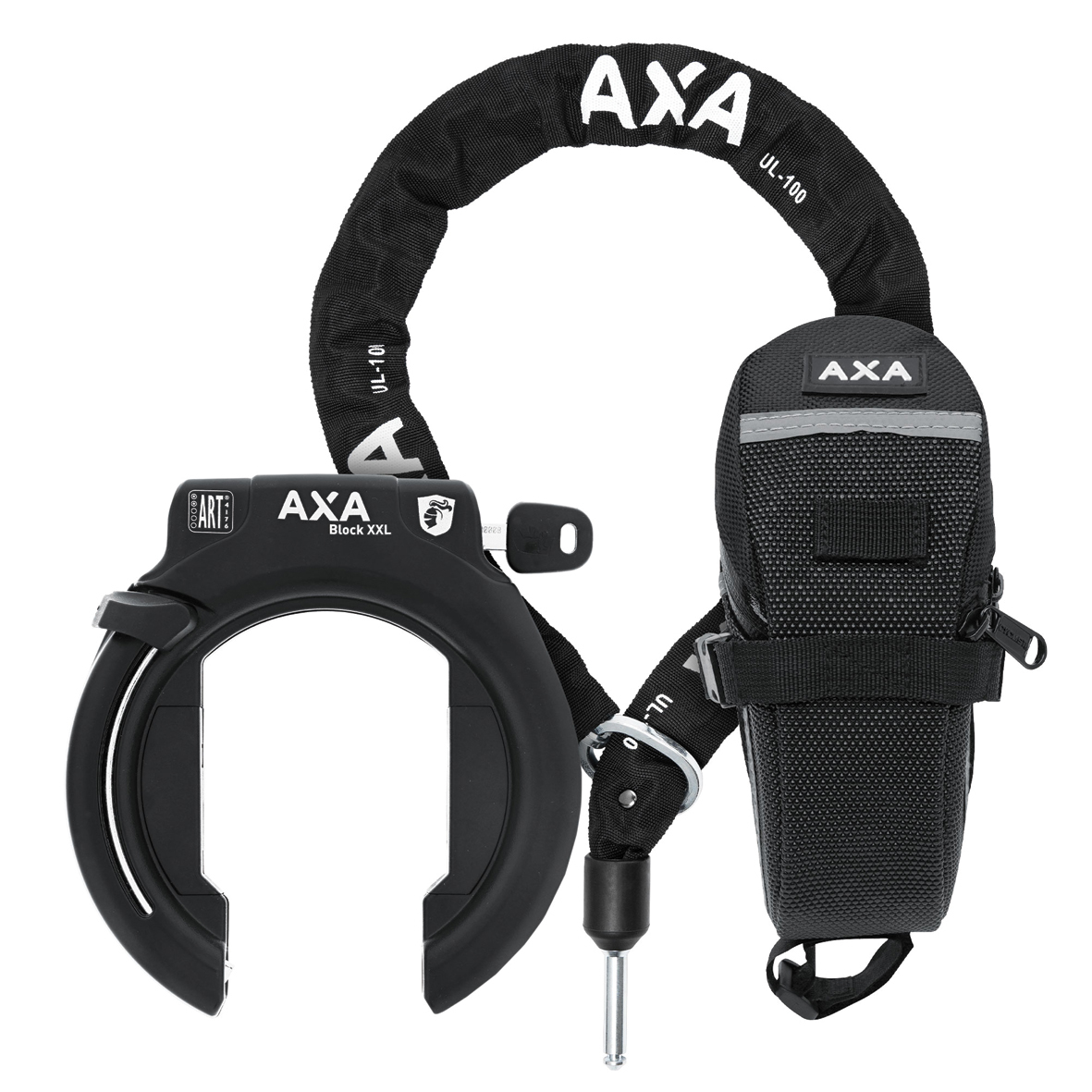 Ringslot Axa Block XXL met ULC100 insteekketting en zadeltasje - Afbeelding 2