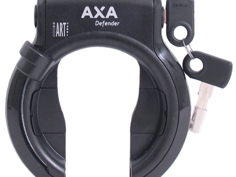 Ringslot Axa Defender met Panasonic cilinder - glanzend zwart (werkplaatsverpakking)