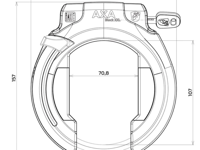 Ringslot Axa Block XXL Retractable - zwart