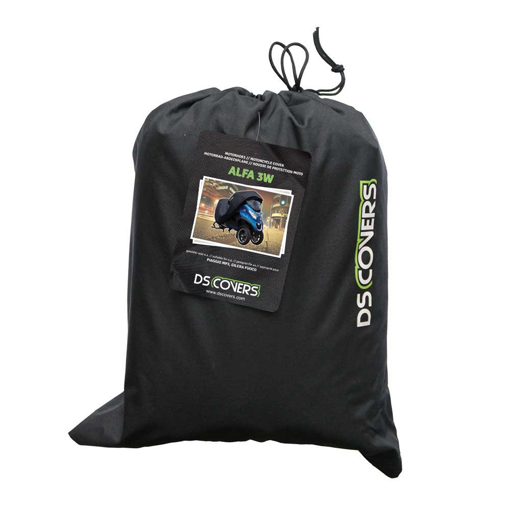 Motorhoes DS Covers ALFA 3W met ruimte voor topkoffer - zwart - Afbeelding 3