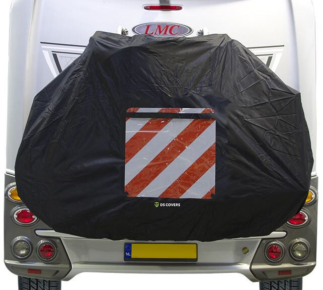 Fietsdragerhoes DS Covers STAR met gevarenbordhouder - zwart