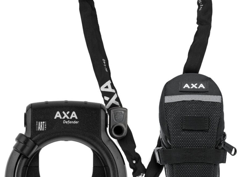 Ringslot Axa Defender met insteekketting RLC140 en zadeltas - zwart