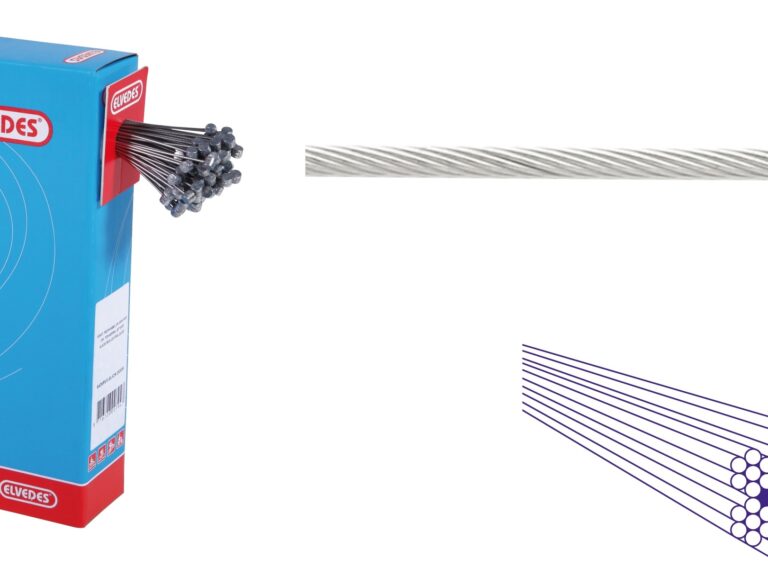 Schakel binnenkabels Elvedes 2250mm RVS ø1,1mm Shimano N-nippel ø4,5 × 4,5 (100 stuks) - Zilver